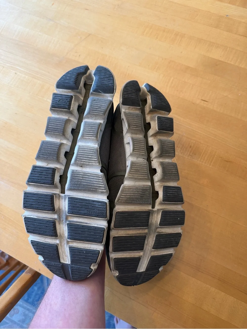 On Running Olive Green Mesh Athletic Sneakers